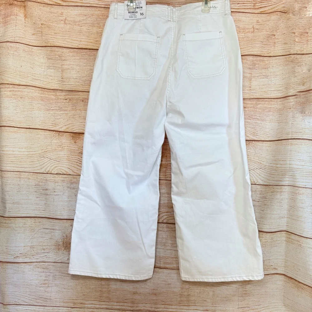 Nicole‎ Miller Jeans Nomad Super High Rise Wide Leg Crop Women Size 16